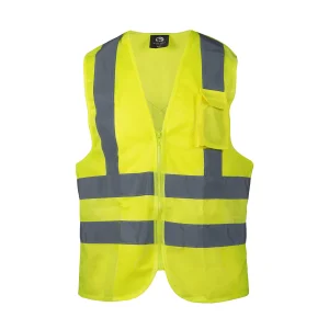 Chaleco de alta visibilidad simple sin bolsillos Amarillo